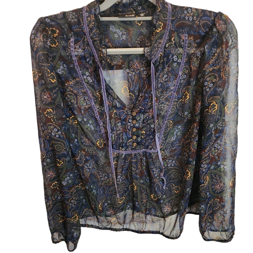 Ana sheer long sleeved light weight blouse/top